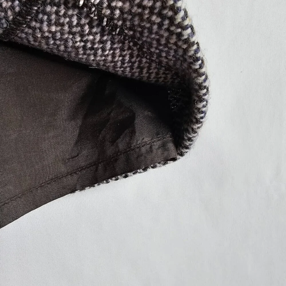J. CREW Wool Tweed Skirt size 8 GRAY & BROWN Pencil Academia Preppy School Twee - Picture 5 of 7